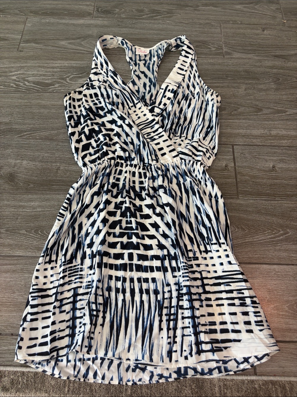 Parker Black & White Printed Sleeveless Mini Dress